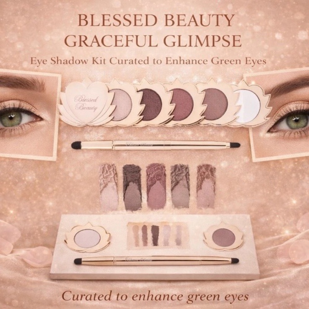 Natural Eye Shadow Set by Blessed Beauty Stackable Magnetic - Graceful Glimpse